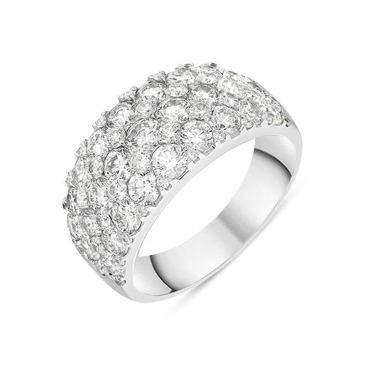 18ct White Gold 3.27ct Diamond Cluster Ring D