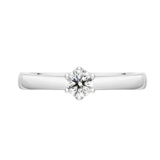 18ct White Gold Brilliant Cut .26ct Diamond Trellis Set Solitaire Ring