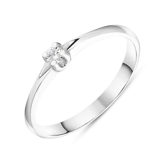 18ct White Gold Brilliant Cut Diamond Solitaire Ring