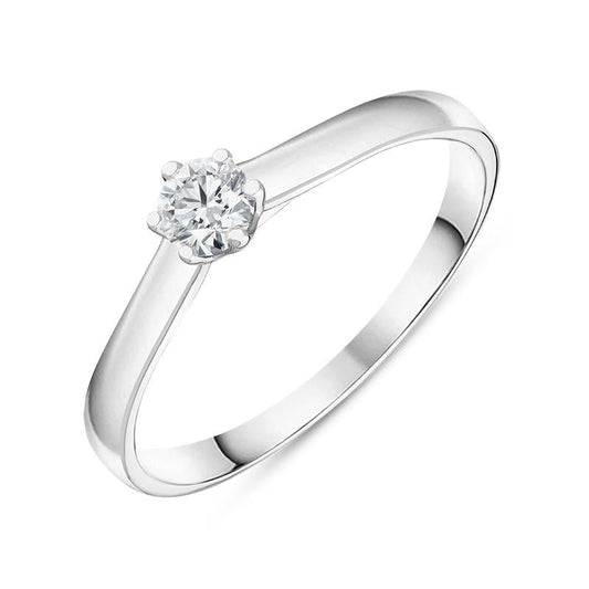 18ct White Gold Brilliant Cut Diamond Trellis Set Solitaire Ring