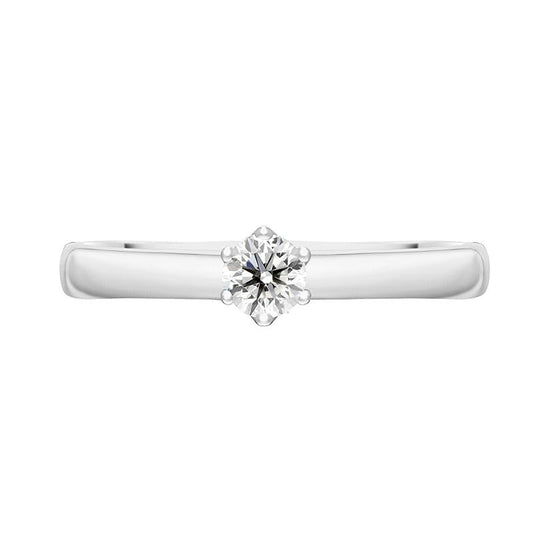 18ct White Gold Brilliant Cut Diamond Trellis Set Solitaire Ring