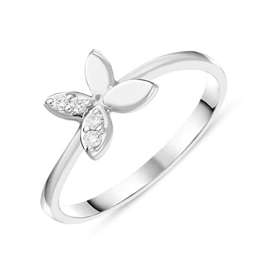 18ct White Gold .6ct Diamond Butterfly Ring