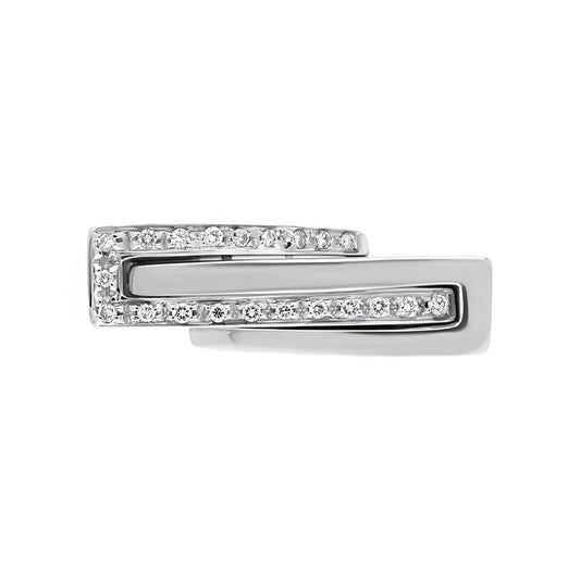 18ct White Gold Diamond Crossover Ring