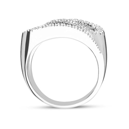 18ct White Gold Diamond Curve Dress Ring