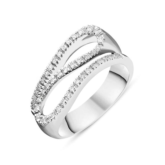 18ct White Gold Diamond Curve Dress Ring