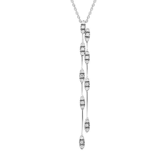 18ct White Gold Diamond Double Drop Necklace