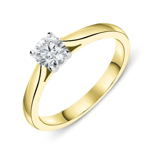 18ct Yellow Gold .4ct Diamond Brilliant Cut Solitaire Ring