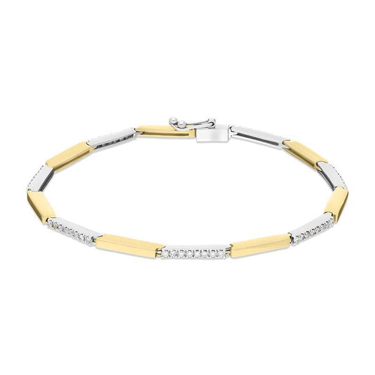 18ct Yellow Gold .56ct Diamond Bar Bracelet