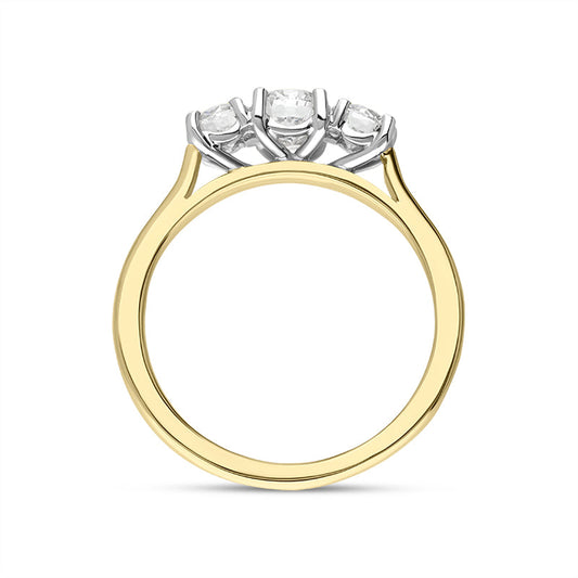 18ct Yellow Gold 1.3ct Diamond Trilogy Ring