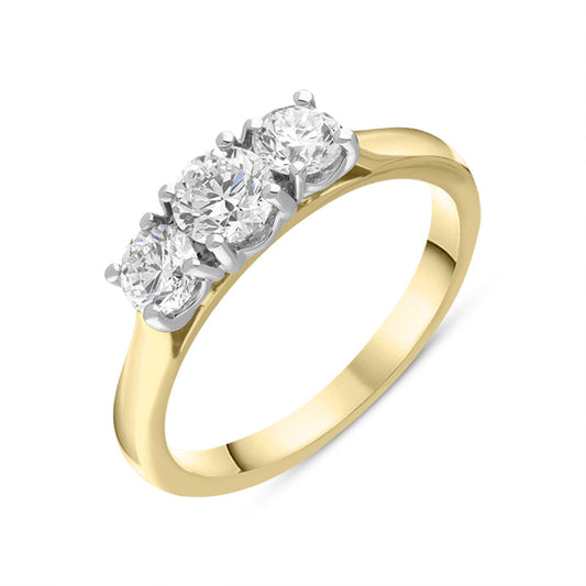 18ct Yellow Gold 1.3ct Diamond Trilogy Ring