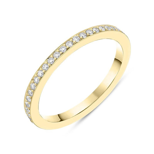 18ct Yellow Gold Brilliant Cut .22ct Diamond Half Eternity Ring