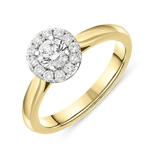 18ct Yellow Gold Brilliant Cut .45ct Diamond Round Ring