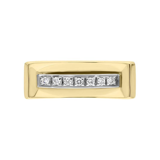 18ct Yellow Gold Diamond Contemporary Oblong Ring