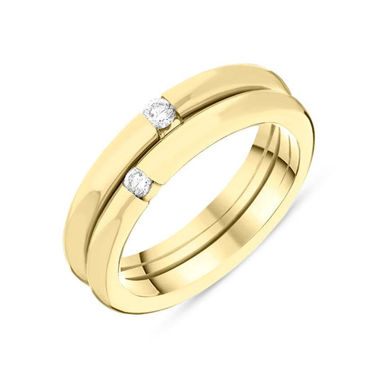 18ct Yellow Gold Diamond Two Set Ring