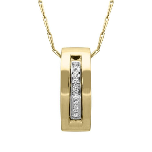 18ct Yellow Gold Diamond Whistle Shape Necklace