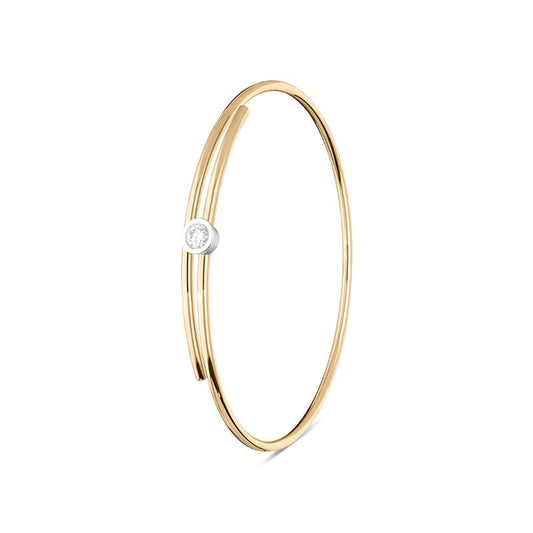 18ct Rose Gold .17ct Diamond Bangle