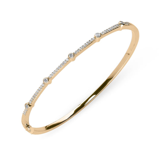 18ct Rose Gold .35ct Diamond Hinged Bangle