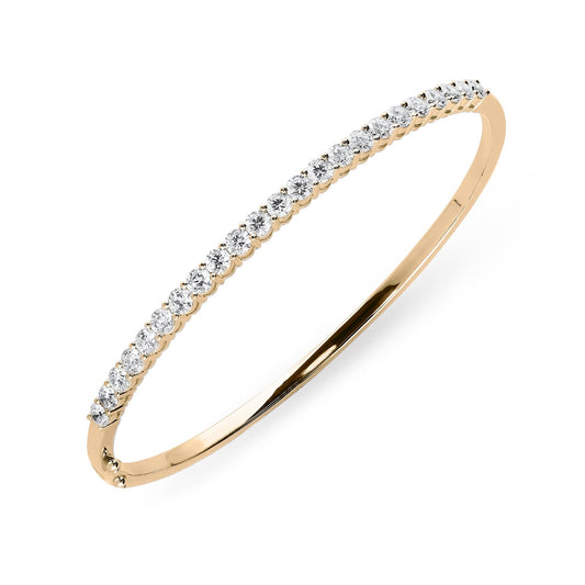 18ct Rose Gold 2.2ct Diamond Hinged Bangle