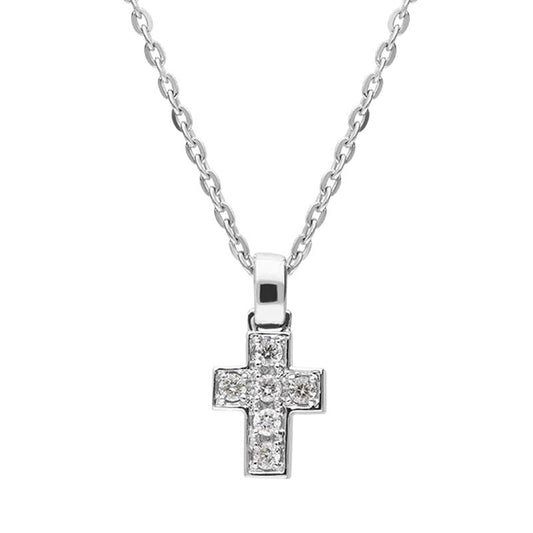 18ct White Gold .5ct Diamond Cross Necklace