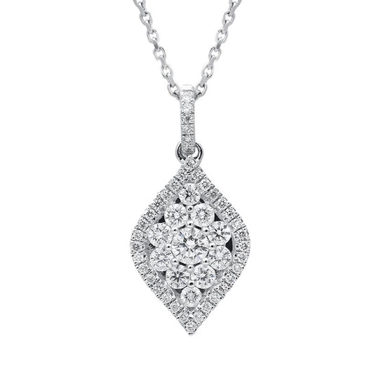 18ct White Gold .44ct Diamond Leaf Necklace