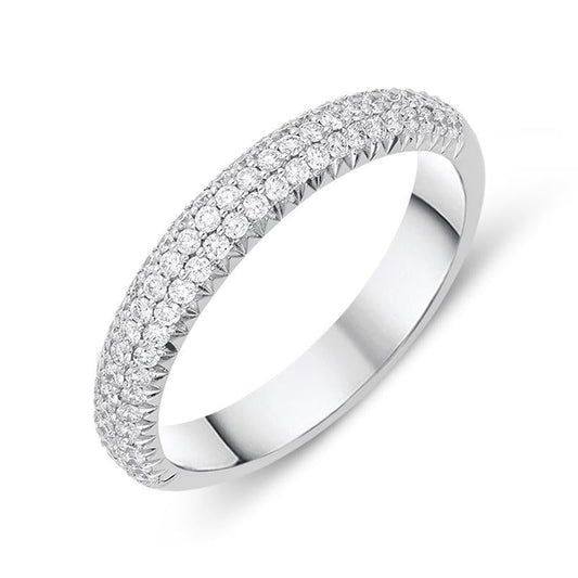 18ct White Gold .52ct Diamond Half Eternity Ring