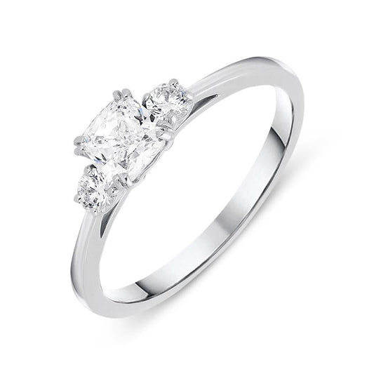 18ct White Gold .71ct Diamond Trilogy Ring