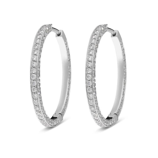 18ct White Gold 1.94ct Diamond Hoop Earrings