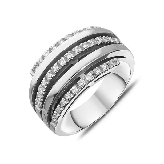 18ct White Gold Diamond Five Band Ring