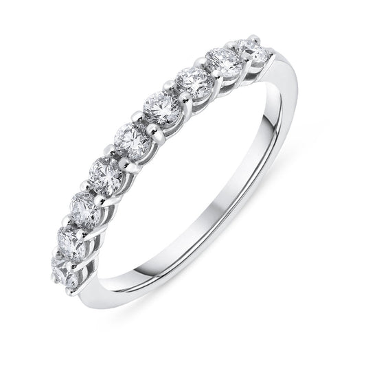 18ct White Gold Diamond Half Eternity Ring