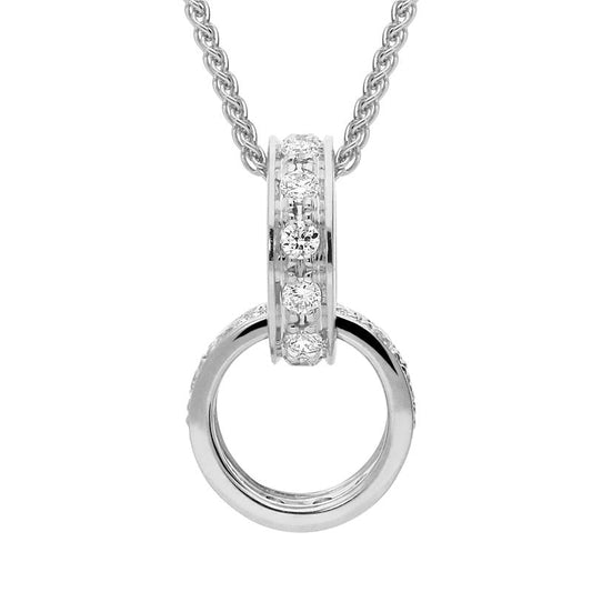 18ct White Gold .46ct Diamond Interlocking Circles Necklace