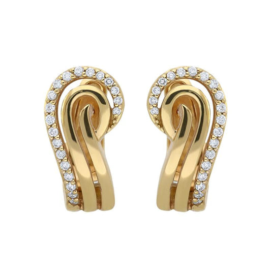 18ct Yellow Gold .28ct Diamond Swirl Earrings