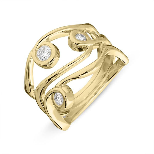 18ct Yellow Gold .35ct Diamond Bubble Ring