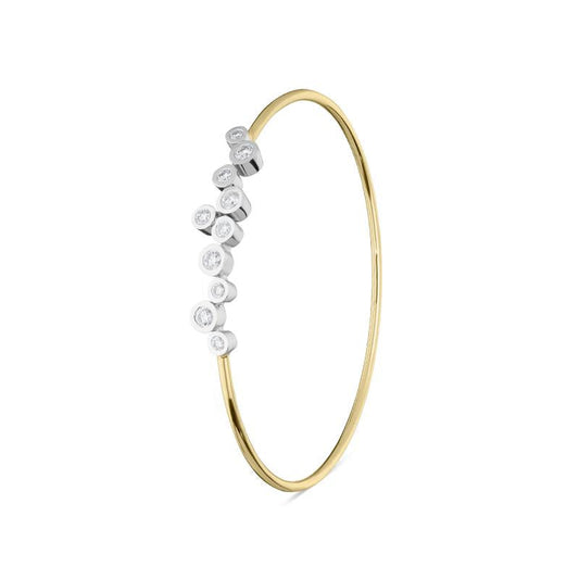 18ct Yellow Gold .72ct Diamond Bubbles Bangle