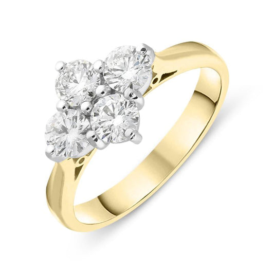 18ct Yellow Gold 1.ct Diamond Cluster Ring