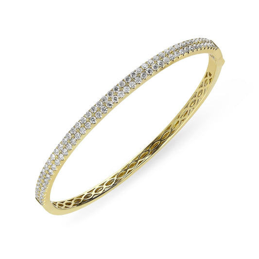 18ct Yellow Gold 1.87ct Diamond Hinged Bangle