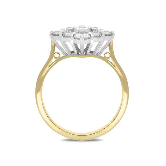 18ct Yellow Gold Diamond Cluster Ring