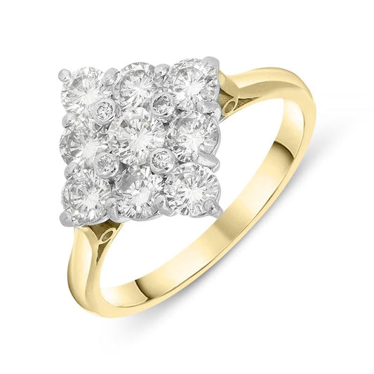 18ct Yellow Gold Diamond Cluster Ring