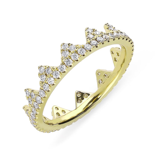 18ct Yellow Gold .63ct Diamond Geometric Stacking Ring