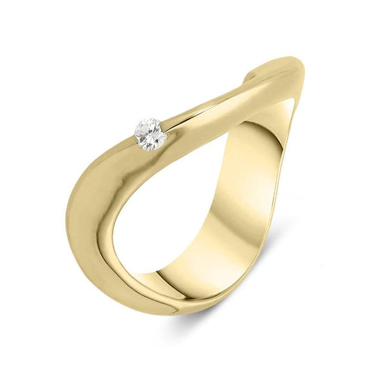 18ct Yellow Gold Diamond Twist Ring