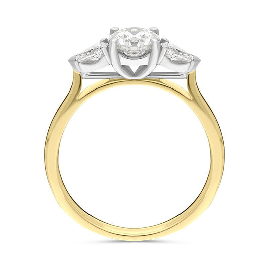 18ct Yellow Gold .89ct Diamond Trilogy Pear Cut Ring