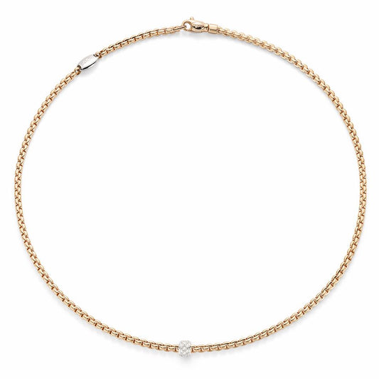 FP Eka Tiny 18ct Rose Gold .19ct Diamond Necklace