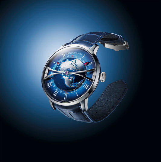 Arnold & Son Watch Globetrotter Steel Blue Limited Edition