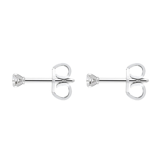 18ct White Gold .1ct Diamond Claw Set Solitaire Stud Earrings