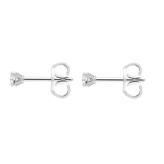 18ct White Gold .2ct Diamond Claw Set Solitaire Stud Earrings