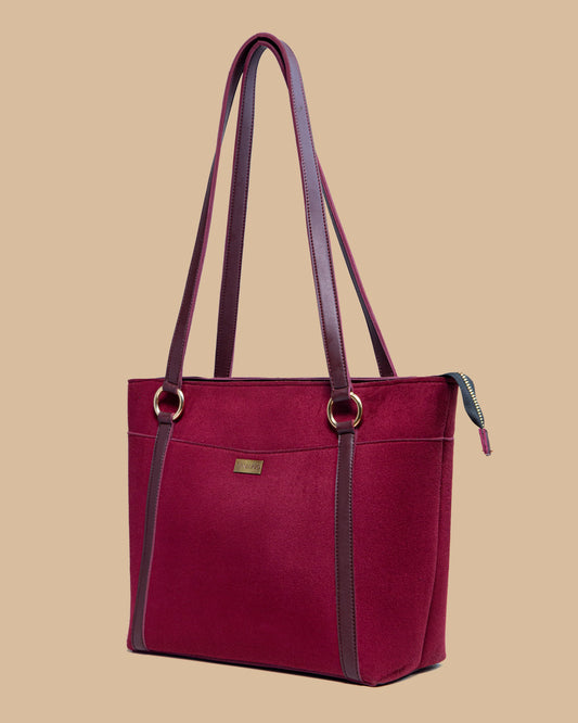 D-VINE Mini Tote Bag (Burgundy Suede)