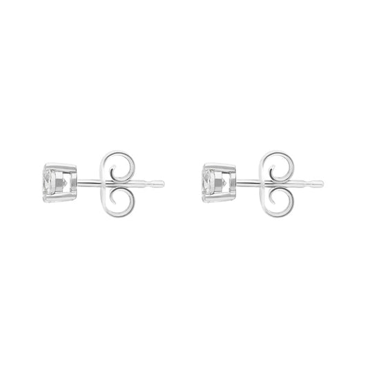 18ct White Gold .8ct Diamond Solitaire Brilliant Cut Stud Earrings