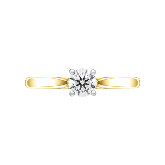 18ct Yellow Gold .5ct Diamond Brilliant Cut Solitaire Ring