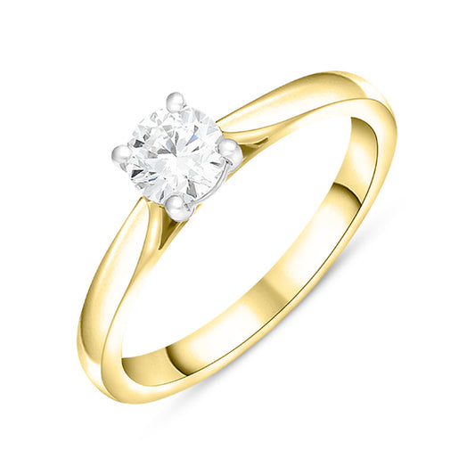 18ct Yellow Gold .5ct Diamond Brilliant Cut Solitaire Ring