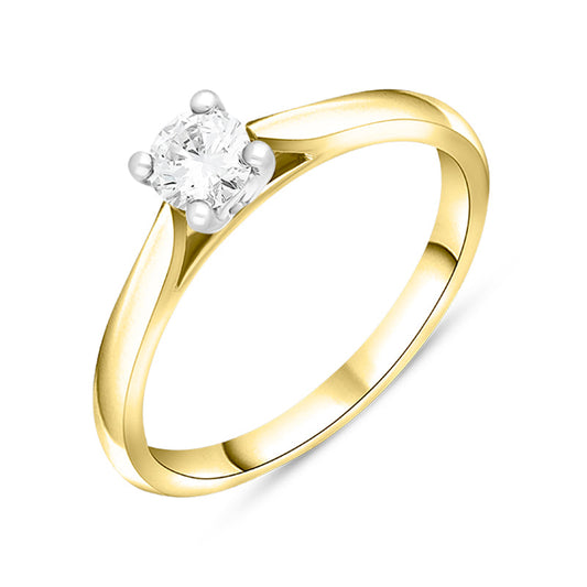 18ct Yellow Gold .2ct Diamond Brilliant Cut Solitaire Ring