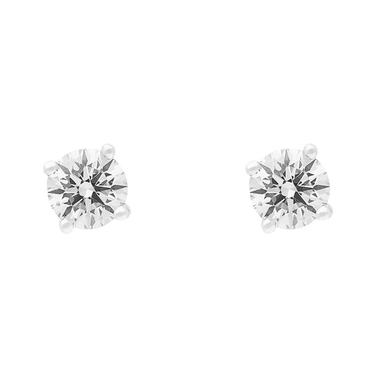 18ct White Gold .5ct Diamond Solitaire Stud Earrings